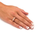Oval Cut Pink Morganite & CZ 18k Rose Gold-Plated Ring: 6