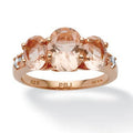 Oval Cut Pink Morganite & CZ 18k Rose Gold-Plated Ring: 6