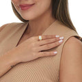 5.60 TCW Emerald-Cut Aurora Borealis CZ 3-Stone Gold Ring: 10