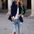 Slim Fit Blazer: BLUE / S