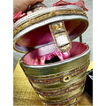 Champagne on Ice Beaded Bottle and Bucket Top-Handle Bag