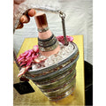 Champagne on Ice Beaded Bottle and Bucket Top-Handle Bag