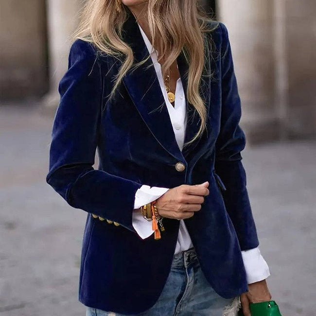 Slim Fit Blazer: BLUE / S
