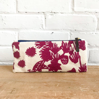 Wine Deep Woods Pencil Zipper Bag