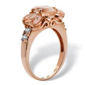 Oval Cut Pink Morganite & CZ 18k Rose Gold-Plated Ring: 6