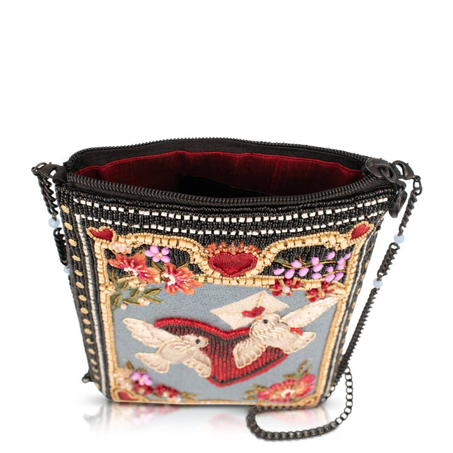 Love Messenger Beaded and Embroidered Mini Crossbody