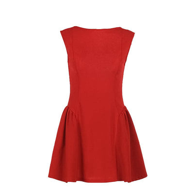 Skirt Elegant Sexy Bodycon Open Back A-Line Dress: Black / S