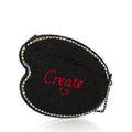 Brushstrokes Artists Palette Gem Beaded Crossbody Handbag