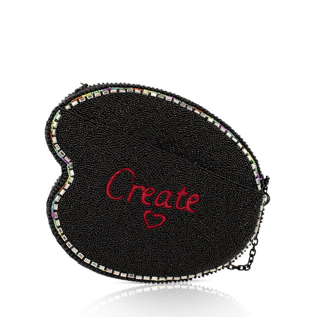 Brushstrokes Artists Palette Gem Beaded Crossbody Handbag