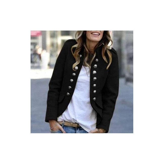 Solid Color Short Wool Coat: Yellow / S