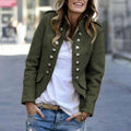 Solid Color Short Wool Coat: Yellow / S