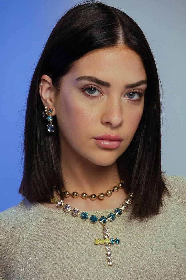 Dee Earrings in Antique Gold: Vitrail