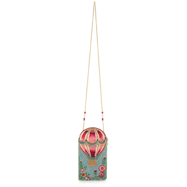 Full of Hot Air Balloon Beaded Crossbody Phone Bag