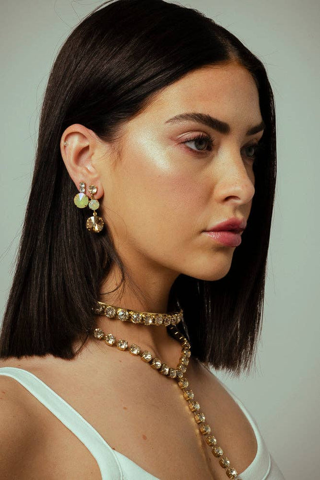 Dee Earrings in Antique Gold: Vitrail
