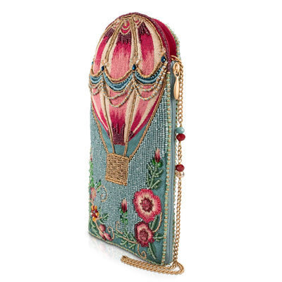 Full of Hot Air Balloon Beaded Crossbody Phone Bag