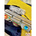Mary Frances Life in Color Beaded Rainbow Camera Bag with Blue Jewel Lens NWT